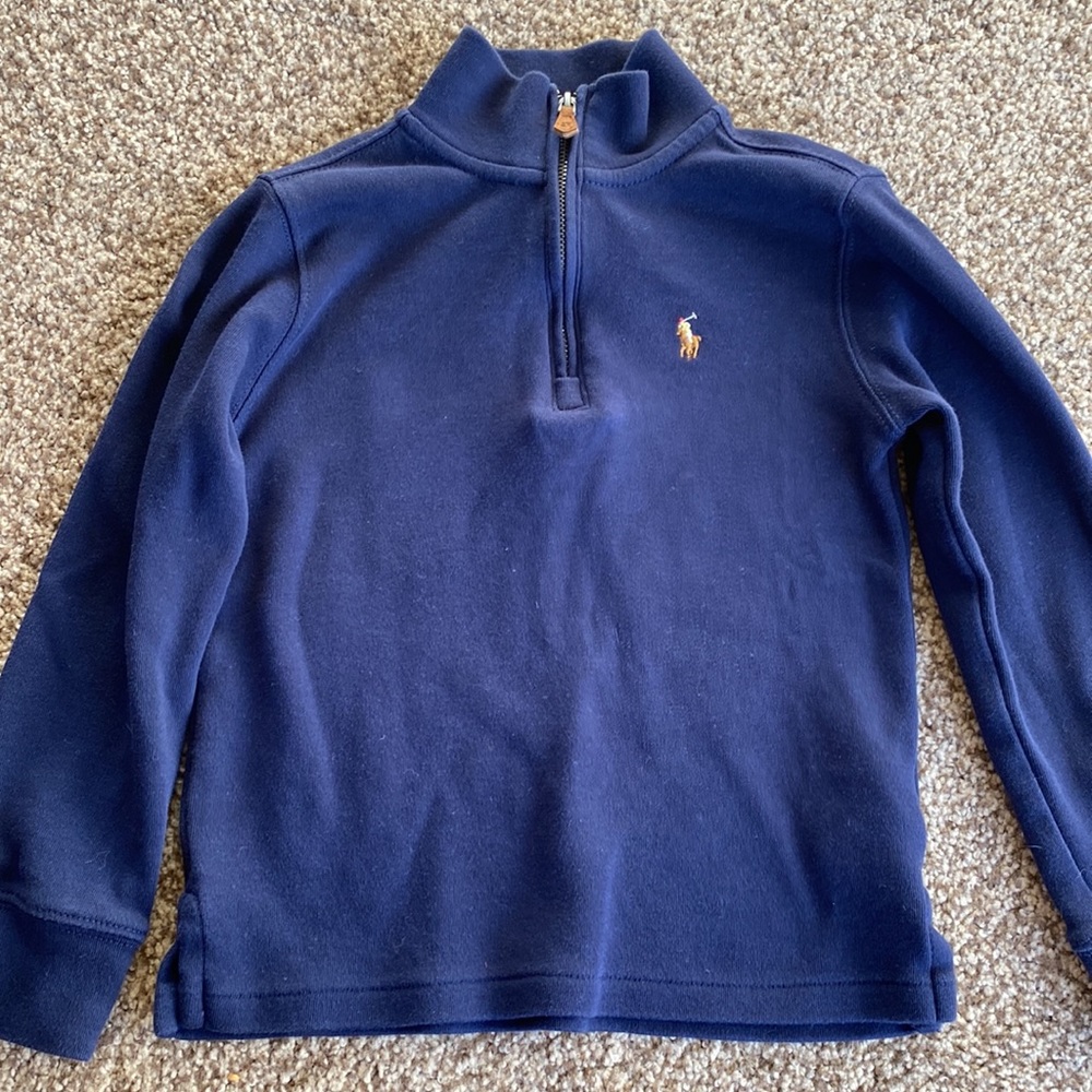 Boys Ralph Lauren Navy Blue Quarter Zip Size 5